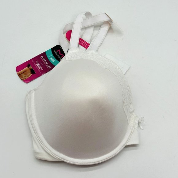 Maidenform T-shirt Bra Smartzone Cups Convertible Straps Underwire White 40DD NW - Picture 3 of 7